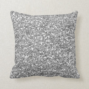 Coussin Parties scintillant d'argent de Noël