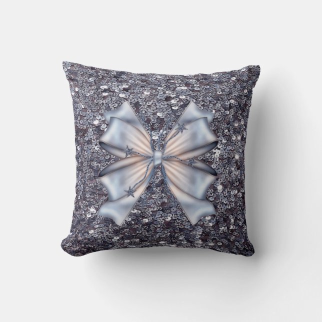 Coussin Parties scintillant d'argent et boue (Recto)