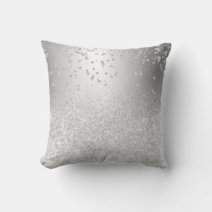 Coussin Parties scintillant d'argent ombre métallique scin