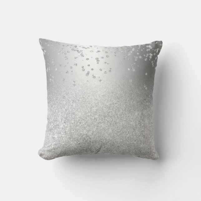 Coussin Parties scintillant d'argent ombre métallique scin (Recto)
