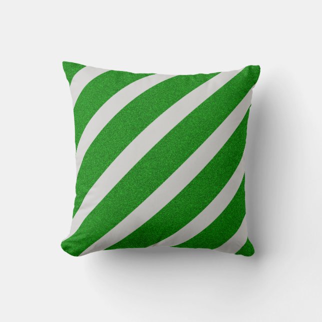 Coussin Parties scintillant de bande verte (Recto)