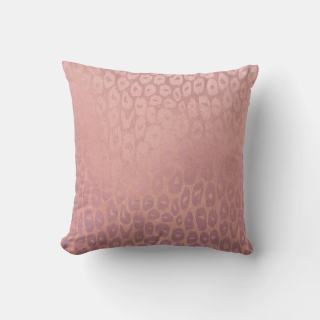 Coussin Parties scintillant de Golg Rode Rose Léopard Text (Recto)