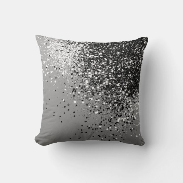 Coussin Parties scintillant de la dame gris argenté #1 #br (Recto)