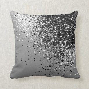 Coussin Parties scintillant de la dame gris argenté #1 #br