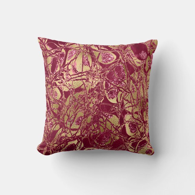Coussin Parties scintillant de la nature Abstrait Maroon N (Recto)