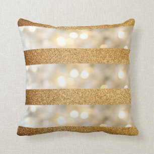 Coussin parties scintillant de l'or de Faux et blanc