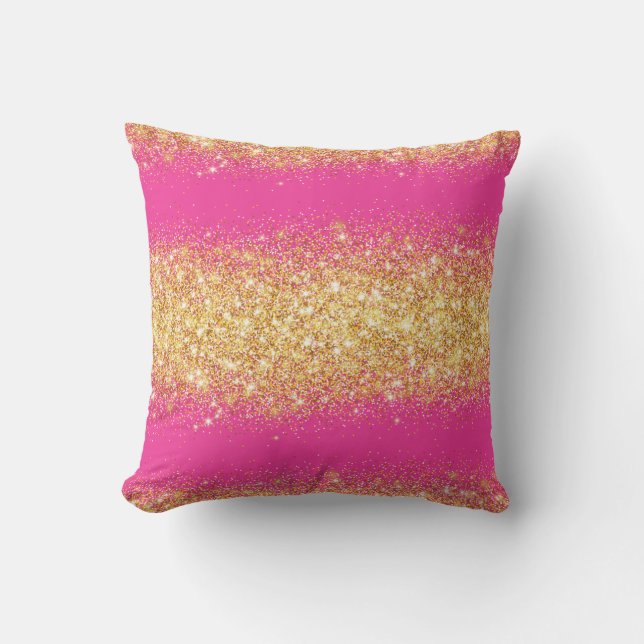 Coussin Parties scintillant de luxe en or rose (Recto)