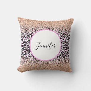 Coussin Parties scintillant de monogramme rose blanc noir