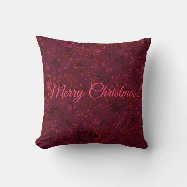 Coussin Parties scintillant de Noël joyeux et sans couture (Recto)