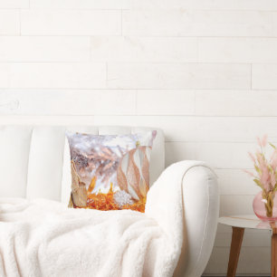Coussin Parties scintillant de Noël Pink & White Ball