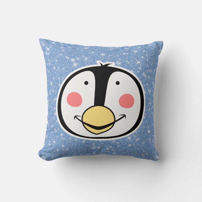 Coussin Parties scintillant de pingouin (Recto)