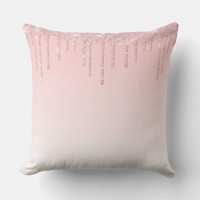 Coussin Parties scintillant de séchage rose personnalisée (Recto)