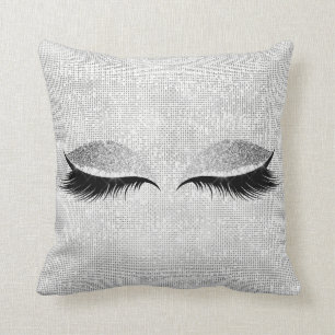 Coussin Parties scintillant de séquence d'argent Lashes de