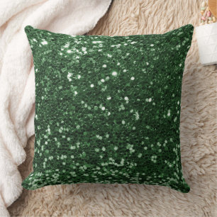 Coussin Parties scintillant de séquence Faux vert foncé Je