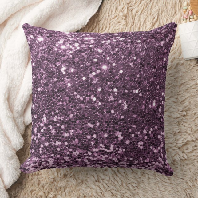 Coussin Parties scintillant de séquence Mauve Faux avec or (Couverture)