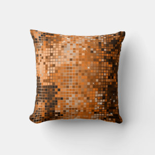 Coussin Parties scintillant de séquences en ambre métalliq