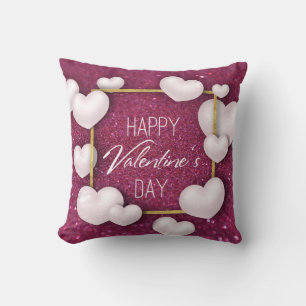 Coussin Parties scintillant des Coeurs blancs de la Saint-