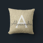 Coussin Parties scintillant d'étincelle d'or Nom et initia<br><div class="desc">Parties scintillant d'étincelle d'or Nom du monogramme et Coussin initial. Le coussin fait le cadeau parfait pour quelqu'un qui décorait sa chambre en argent.</div>