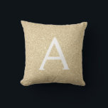 Coussin Parties scintillant d'étincelle d'or Nom et initia<br><div class="desc">Luxury Bling Gold Sparkle Parties scintillant Monogramme Nom et Coussin initial. Le coussin fait le cadeau parfait pour quelqu'un qui décorait sa chambre en or.</div>