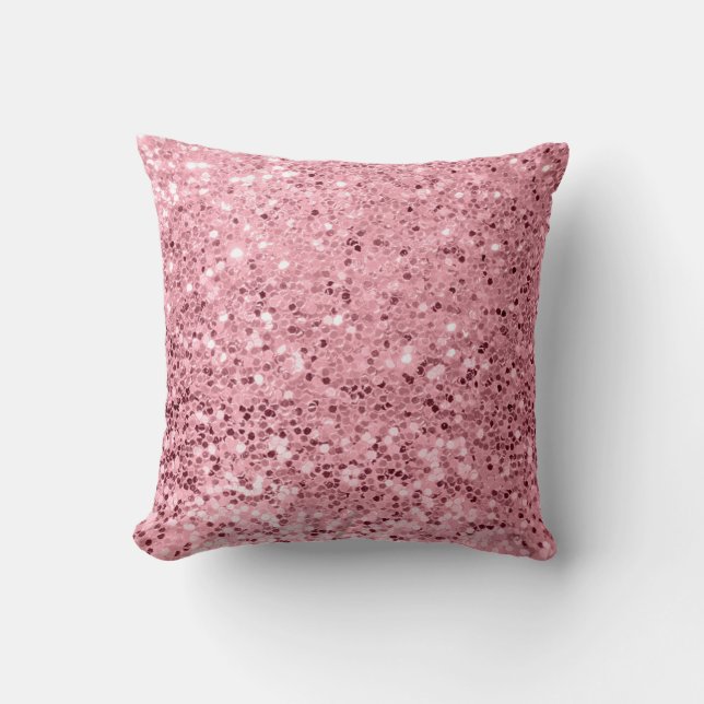 Coussin parties scintillant d'or du Rose d'oreiller de 16  (Recto)