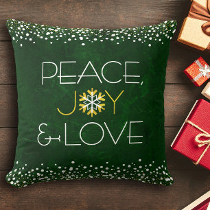 Coussin Parties scintillant d'or Green Peace Jove Love Sno