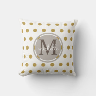Coussin Parties scintillant d'or minimaliste et monogramme