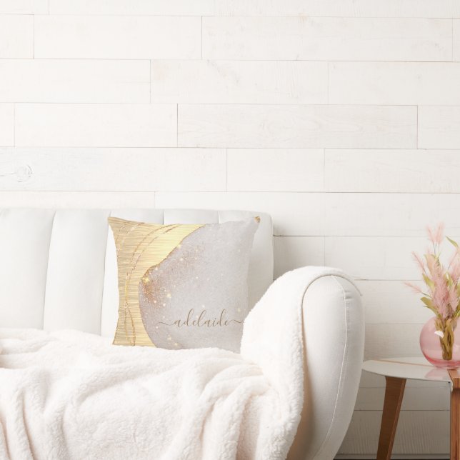 Coussin Parties scintillant d'or moderne en métal brossé N (Canapé)