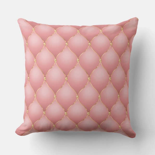 Coussin Parties scintillant d'or Rose Blush Ogee Tufted Co (Recto)
