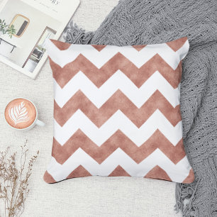 Coussin Parties scintillant d'or Rose moderne Chevron Moti