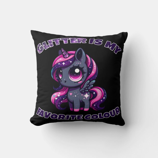 Coussin Parties scintillant est ma couleur préférée mignon (Recto)