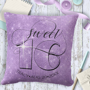 Coussin Parties scintillant et brillant doux 16 Violet ID6
