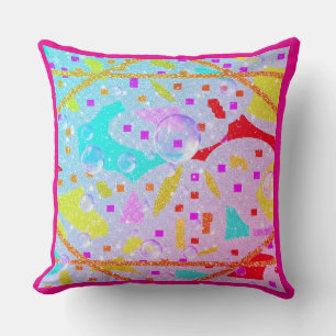 COUSSIN PARTIES SCINTILLANT ET BULLES DESIGN PASTELS ART