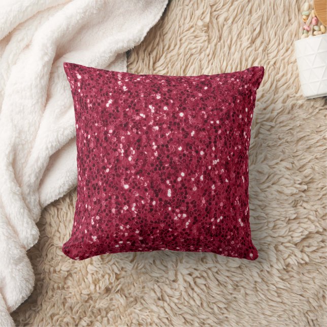 Coussin Parties scintillant faux brillant rose foncé magen (Couverture)