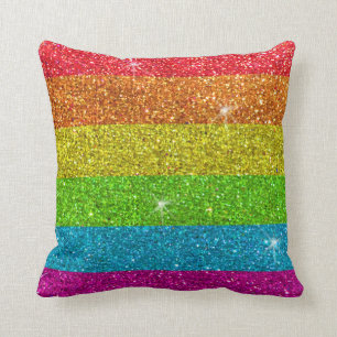 Coussin Parties scintillant gay pride Rainbow Stripes LGBT