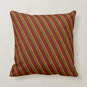 Coussin Parties scintillant Green & Gold Stripes