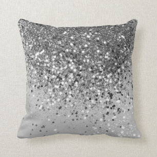 Coussin Parties scintillant gris argenté no 1