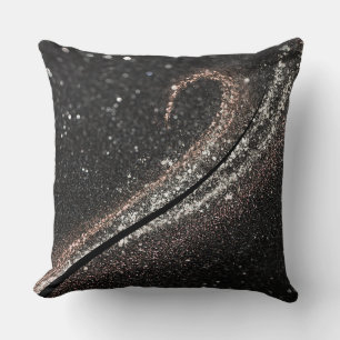Coussin Parties scintillant moderne en verre noir