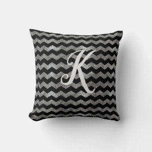 Coussin Parties scintillant Monogram Black et Silver Chevr