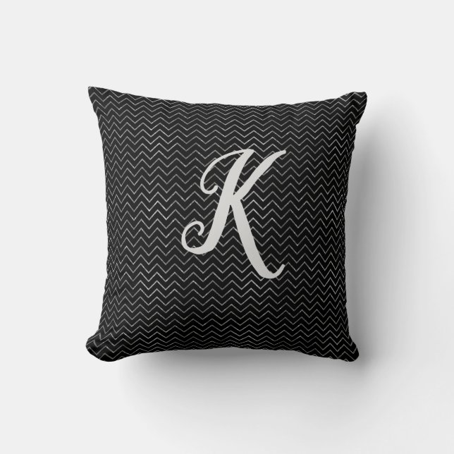 Coussin Parties scintillant Monogram Black et Silver Chevr (Recto)