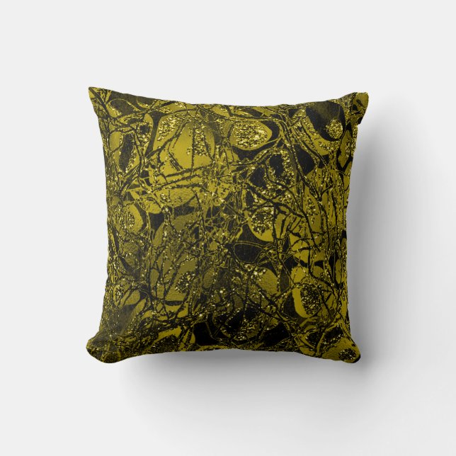 Coussin Parties scintillant naturelle Chartreuse Abstraite (Recto)