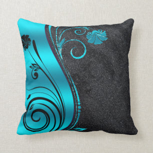 Coussin Parties scintillant Noire Et Flèche Bleue