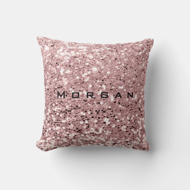 Coussin Parties scintillant Nom Fashion Sequin Pink Blush  (Recto)