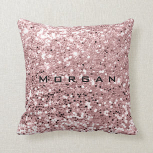 Coussin Parties scintillant Nom Fashion Sequin Pink Blush 