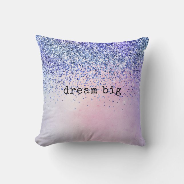 Coussin Parties scintillant Ombre bleu violet (Recto)