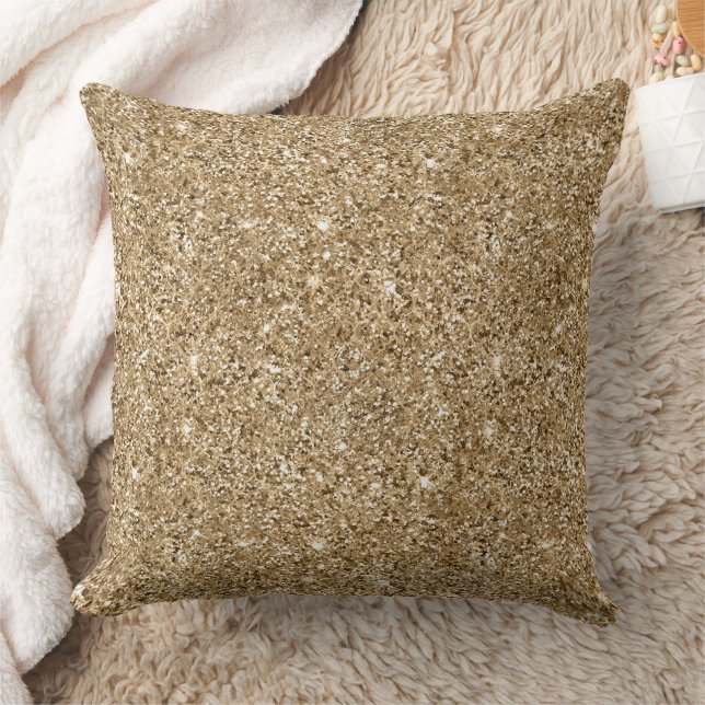 Coussin Parties scintillant or en bronze chic (Couverture)