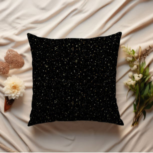 Coussin Parties scintillant or et étincelles sur noir