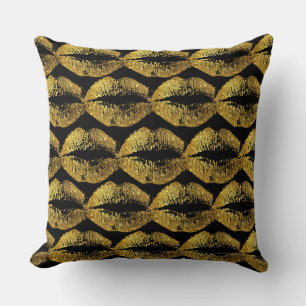 Coussin Parties scintillant or lèvres #2