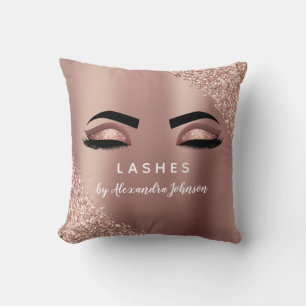 Coussin Parties scintillant or rose et extension Eyelash
