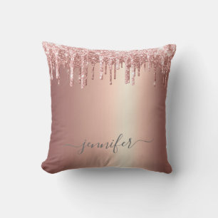 Coussin Parties scintillant or rose goutte Monogramme Jeu