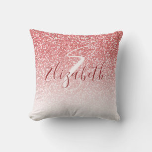 Coussin Parties scintillant or rose Ombre Monogram